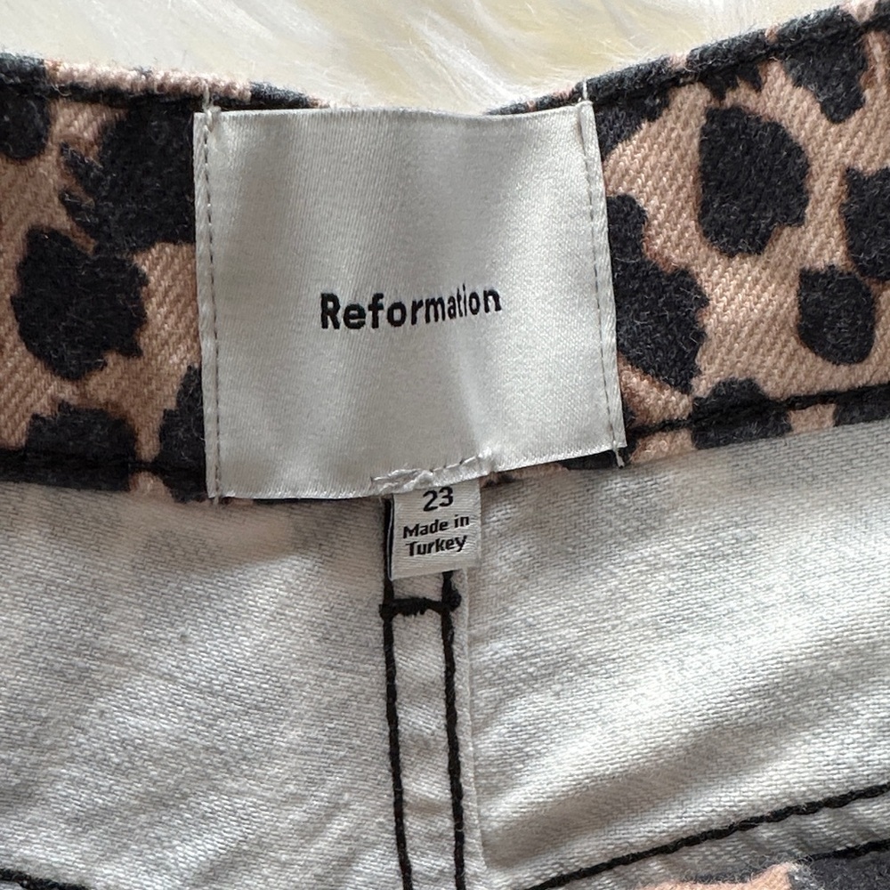 Reformation Black and Tan Animal Print Pants - Picture 4 of 12